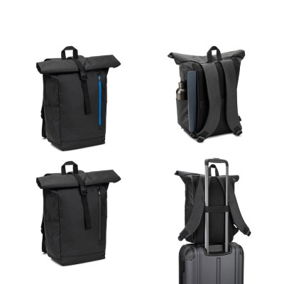 OSASCO BPACK. Roll top backpack with a zip system design that allows the top to be rolled up to fit the volume of the backpack,
